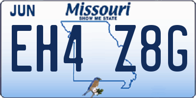 MO license plate EH4Z8G