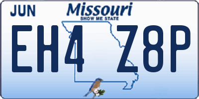 MO license plate EH4Z8P