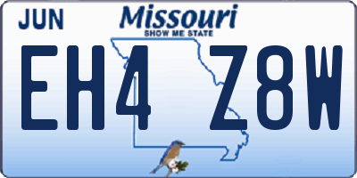 MO license plate EH4Z8W