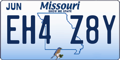 MO license plate EH4Z8Y
