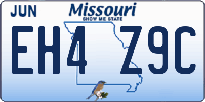 MO license plate EH4Z9C