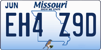 MO license plate EH4Z9D