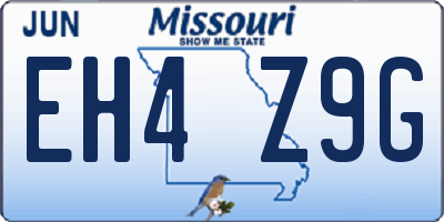 MO license plate EH4Z9G