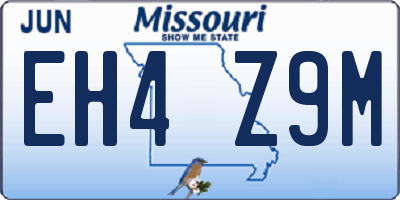 MO license plate EH4Z9M