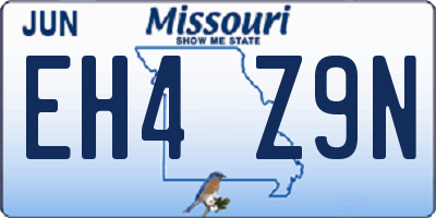 MO license plate EH4Z9N