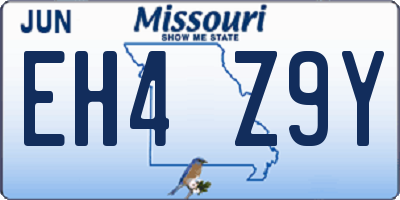 MO license plate EH4Z9Y