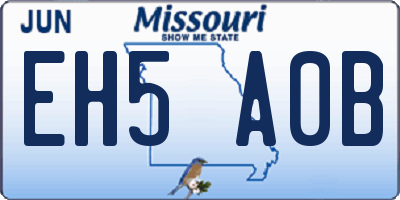 MO license plate EH5A0B