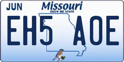 MO license plate EH5A0E