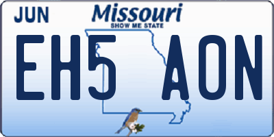 MO license plate EH5A0N