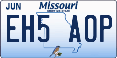 MO license plate EH5A0P