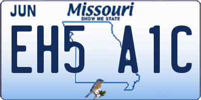 MO license plate EH5A1C