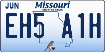 MO license plate EH5A1H