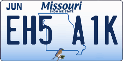 MO license plate EH5A1K