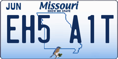 MO license plate EH5A1T