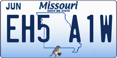 MO license plate EH5A1W