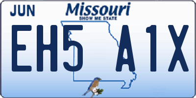 MO license plate EH5A1X
