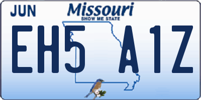 MO license plate EH5A1Z