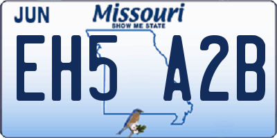 MO license plate EH5A2B