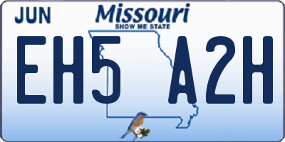 MO license plate EH5A2H