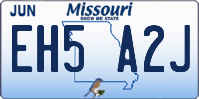 MO license plate EH5A2J