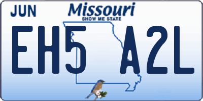MO license plate EH5A2L