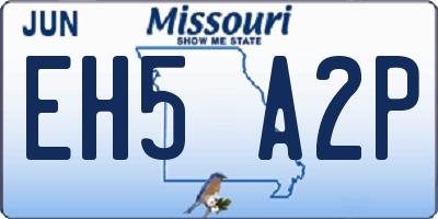 MO license plate EH5A2P