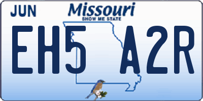 MO license plate EH5A2R