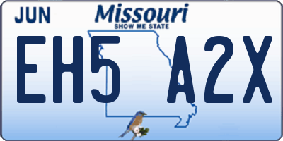 MO license plate EH5A2X