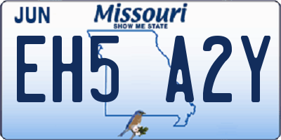 MO license plate EH5A2Y