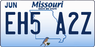 MO license plate EH5A2Z