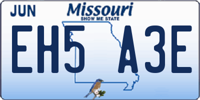 MO license plate EH5A3E