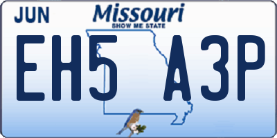 MO license plate EH5A3P