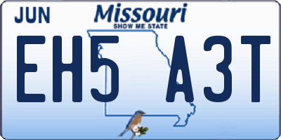 MO license plate EH5A3T