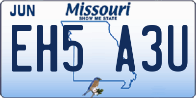 MO license plate EH5A3U