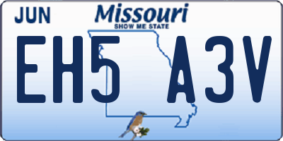 MO license plate EH5A3V