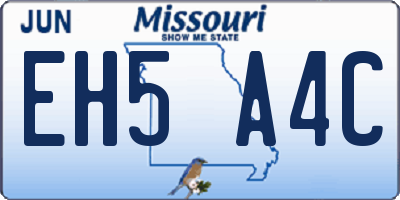 MO license plate EH5A4C