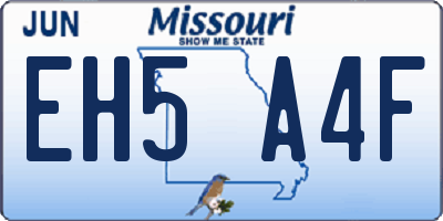 MO license plate EH5A4F