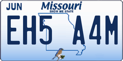 MO license plate EH5A4M