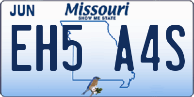 MO license plate EH5A4S