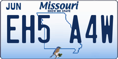 MO license plate EH5A4W