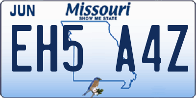 MO license plate EH5A4Z