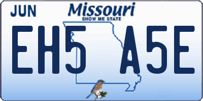 MO license plate EH5A5E