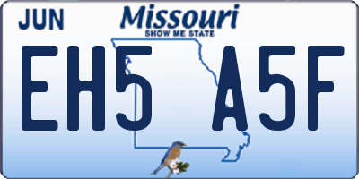 MO license plate EH5A5F