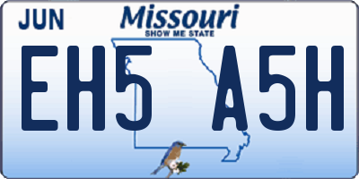 MO license plate EH5A5H