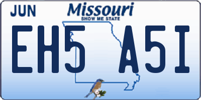 MO license plate EH5A5I