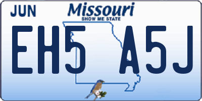 MO license plate EH5A5J