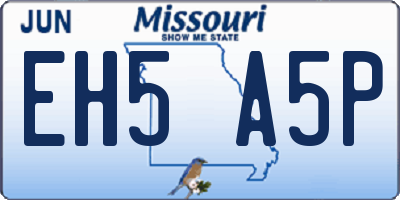 MO license plate EH5A5P