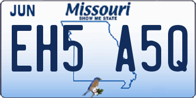 MO license plate EH5A5Q