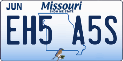 MO license plate EH5A5S