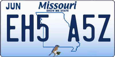 MO license plate EH5A5Z
